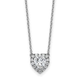 14k White Gold 1 1/5 carat Lab Grown Diamond VS/SI+ G+ Complete 18 inch Halo Heart Necklace
